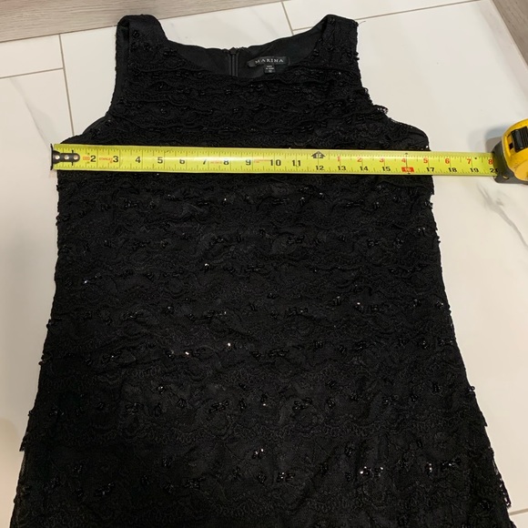 Marina Black Sequin Sleeveless lace Sheath Dress size 12 - Picture 8 of 8